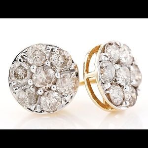 1 ct. diamond 10k gold stud earrings